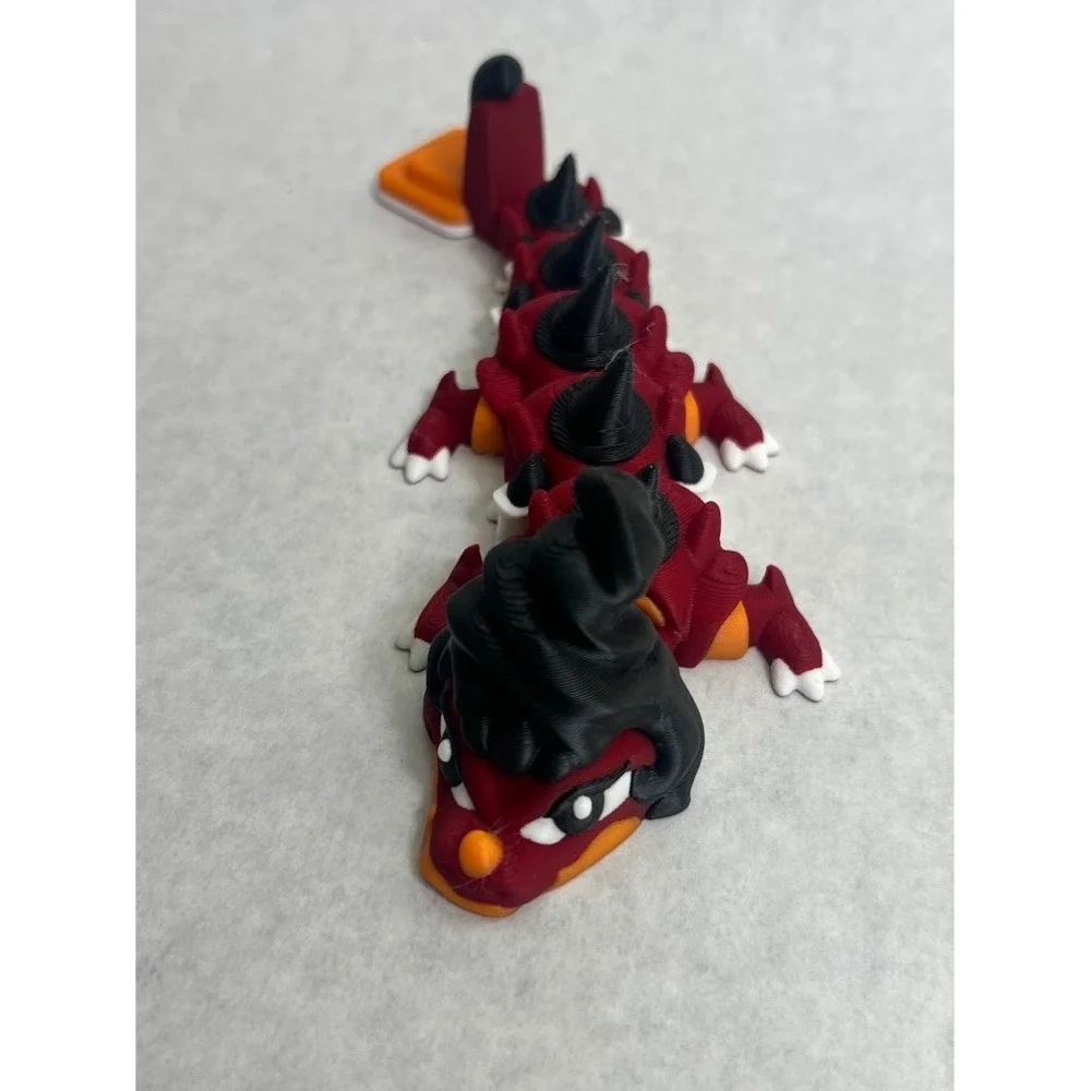 Salem Sister Articulated 3D Printed Dragon Witch Halloween Fidget Toy Red Black